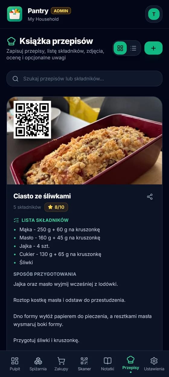 Pantry – Przepisy